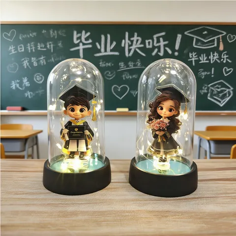 Graduation Commemorative Luminous Acrylic Cover Ornament Cartoon Student Led Night Light Festival Gift