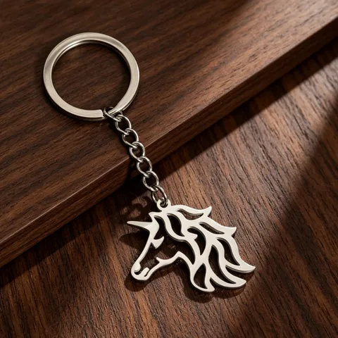 Portachiavi con Ciondolo Unicorno Cavo in Acciaio Inossidabile Anello in Metallo Animale Carino per Donne Bambini Gioielli Regalo Arredo Borsa