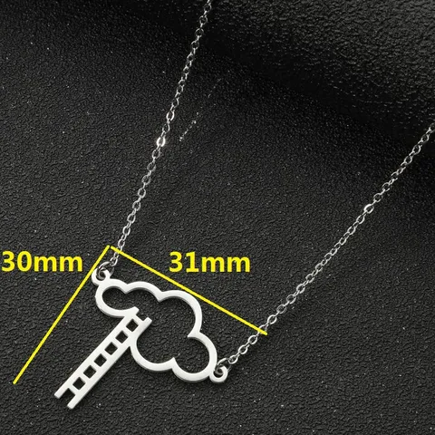 Fashion Stainless Steel Cloud Ladder Pendant Necklace For Women Minimalist Dreamy Hollow Cutout Clavicle Chain Jewelry Everyday Gift