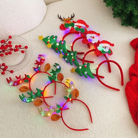 Weihnachten Leuchtender Geweih Haarreif LED Licht Rentier Haarreif Party Dekoration Festival Haaraccessoires