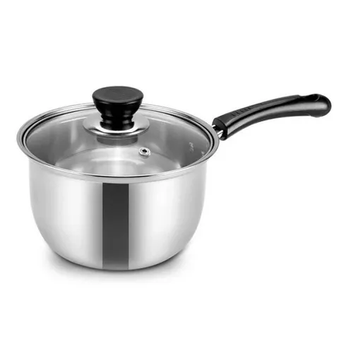 Stainless Steel Soup Pot Korean Style Cookware With Glass Lid And Single Handle Multi-Functional Kitchen Stock Pot