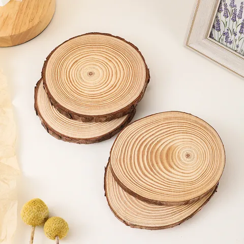 Natural Wooden Slice Candle Holder Rustic Log Wood Base Centerpiece Table Decoration For Aromatherapy Candle Home Decor
