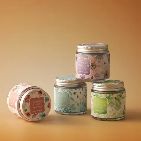 Vela Aromática Tarro de Vidrio Mezcla de Cera de Soja Botánica Floral Vela de Fragancia Decoración del Hogar Regalo Vela de Aromaterapia