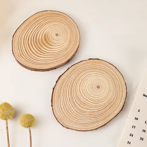 Natural Wooden Slice Candle Holder Rustic Log Wood Base Centerpiece Table Decoration For Aromatherapy Candle Home Decor