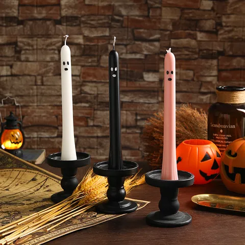 Halloween Ghost Scented Candle Long Tapered Soy Wax Candle Party Atmosphere Decorative Ghost Candles Home Decor