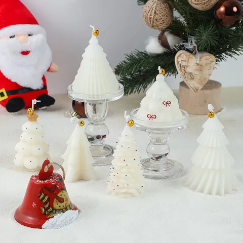 Christmas Tree Scented Candle Geometric Soy Wax Holiday Party Home Decor Aromatherapy Gift
