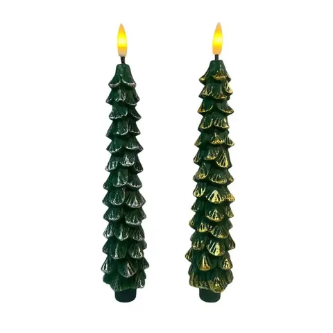 LED Arbre de Noël Lumière de Bougie Électronique Cire de Paraffine Lampe de Décoration d'Ambiance Festive pour Fête de Maison