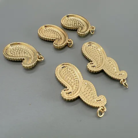 Kupfer Emaille Paisley Tränenanhänger Vintage Wassertropfen Anhänger Für DIY Halskette Ohrring Schmuckherstellung Zubehör