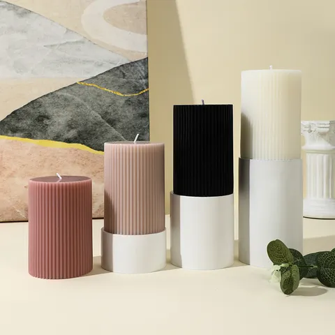 Nordic Minimalist Cylindrical Scented Soy Wax Candle Gear Texture Aromatherapy Candle For Home Decor Bedroom And Living Room