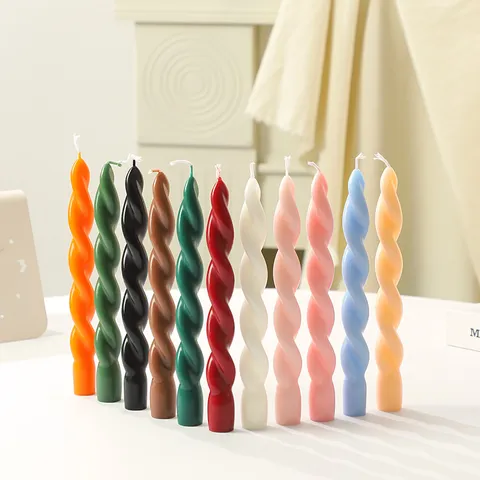 Spiral Threaded Long Rod Scented Candle Twisted Taper Candles Soy Wax Aromatherapy Candle For Wedding Party Home Decor