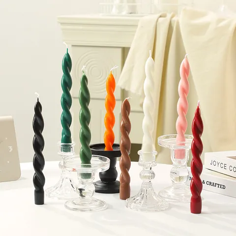 Spiral Threaded Long Rod Scented Candle Twisted Taper Candles Soy Wax Aromatherapy Candle For Wedding Party Home Decor