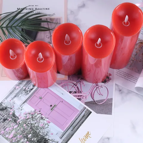LED Bougie Électronique Lumineuse Cylindrique Paraffine Sans Flamme Pour Mariage Anniversaire Fête Décoration Intérieure Lumière Chaude