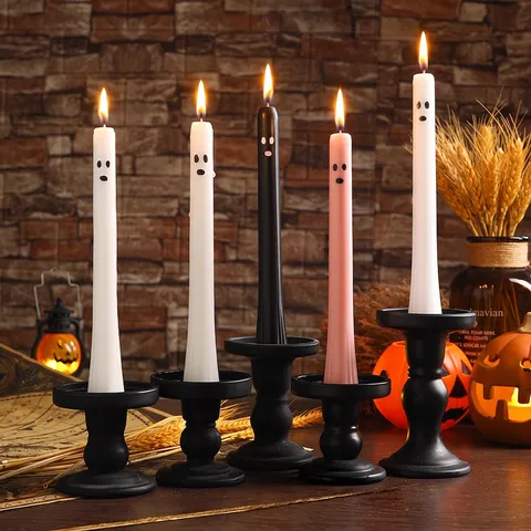 Halloween Ghost Scented Candle Long Tapered Soy Wax Candle Party Atmosphere Decorative Ghost Candles Home Decor