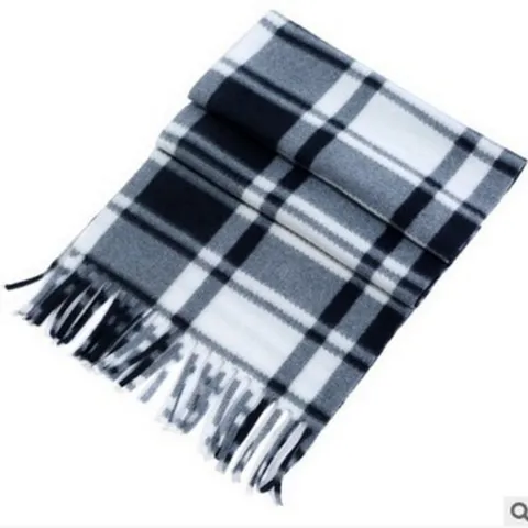Classic Plaid Scarf Women Winter Warm Double Sided Fleece Tassel Scarves British Style Fashion Neck Warmer Shawl