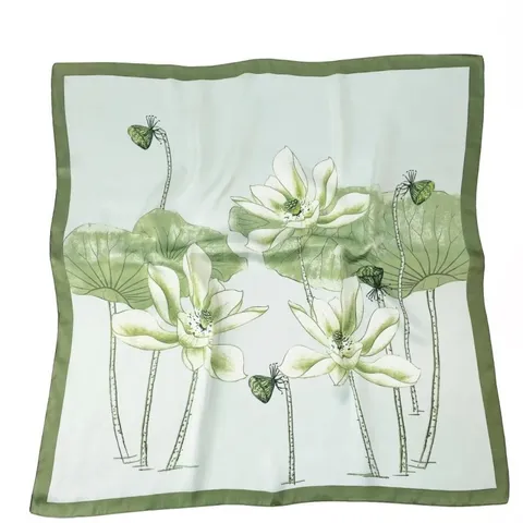 Damen Mode Vintage Blumenmuster Quadratischer Schal Eleganter Satin Halstuch Seidengefühl Haarbandana Für Den Täglichen Pendelverkehr