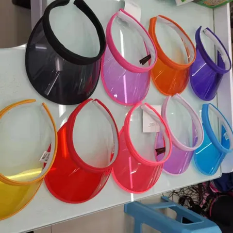 Unisex Transparentes PVC Leerkopf Sonnenhut Sommer Outdoor Anti UV Klares Visier Verstellbare Strand Sport Kappe