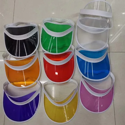 Damen Transparent PVC Visor Kappe Sommer Anti-UV Sonnenschutz Ohne Oberseite Hut Outdoor Strand Casual Reise Hut