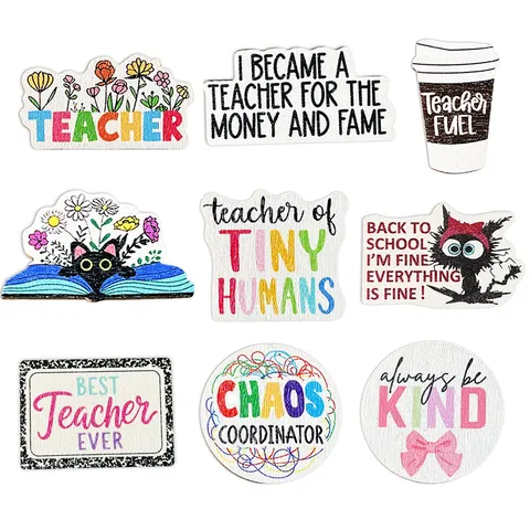 Acrylic Funny Slogan Teacher Brooch Pin For Women Men School Back To School Gift Letter Printed Badge Jewelry Teacher Appreciation Gift