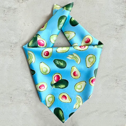 Pet Triangle Scarf Satin Fruit Printed Avocado Watermelon Pattern Dog Cat Bandana Bib Saliva Towel Summer Outdoor Accessories