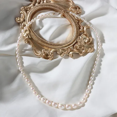 Natürliche Süßwasserperle Abgestufte Wassertropfen Halskette Mit 14K Goldgefülltem Zubehör Für Damen Elegantes Handgefertigtes Schmuckgeschenk