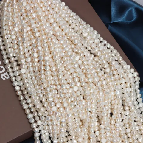 Natural Freshwater Pearl Beads Baroque Irregular Side Drilled Loose Beads For DIY Jewelry Making Necklaces White