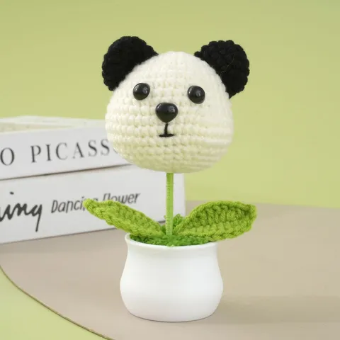 Handgemaakte Gehaakte Dieren Potplant Schattige Cartoon Gehaakte Bloem Woondecoratie Creatief Cadeau