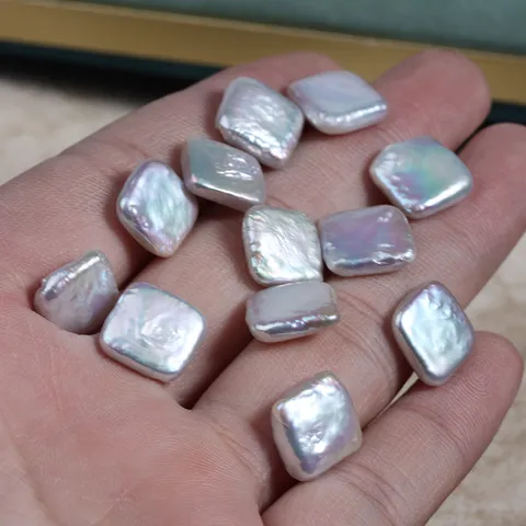 Perles d'Eau Douce Naturelles Carrées Baroques en Vrac 11-12mm Perles Irrégulières Pour Création de Bijoux DIY Matériel Artisanal