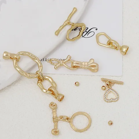 Copper Gold Silver Plated Toggle Clasps For Jewelry Making Handmade Necklace Bracelet Connectors DIY Craft End Closures Rhinestone Jewelry Clasps Accessories