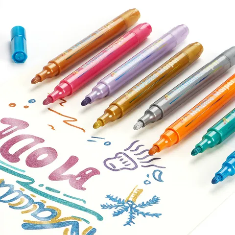 Metallische Acryl Marker Pennen Set Metallische Verf Pennen Fijne Punt Voor Rots Schilderen Kaarten Maken Model Kleuren Kunstbenodigdheden