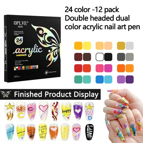 Dual Tip Acrylic Marker Pens Dual Colored Paint Pens For DIY Craft Drawing Art Supplies Professional Drawing Pens