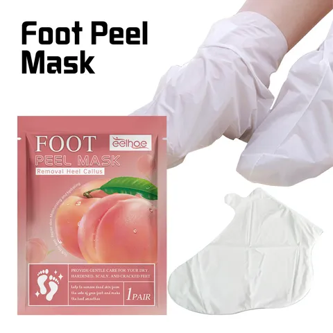 Peach Foot Peel Mask Exfoliating Moisturizing Nourishing Repairing Dry Cracked Heels Dead Skin Removal Foot Care Treatment