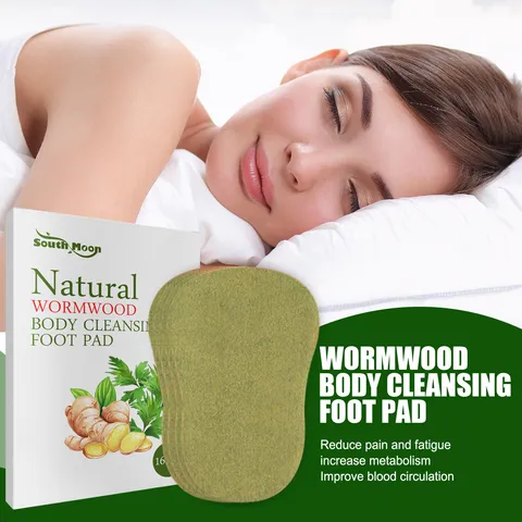 Wormwood Foot Cleansing Patches Herbal Detox Foot Pads Relieve Body Pressure Help Sleep Foot Health Care Natural Ingredients Box