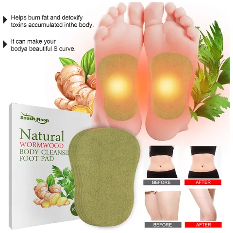 Wormwood Foot Cleansing Patches Herbal Detox Foot Pads Relieve Body Pressure Help Sleep Foot Health Care Natural Ingredients Box