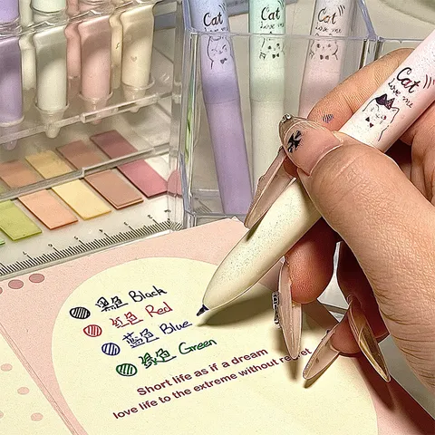 ST Set Gel Pen Grigorou Stegonomatos Me Omali Grafi Ke Charitomena Schedia Gaton Ideo Gia Mathitikes Simeosis