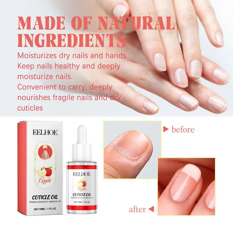 EELHOE Apple Cuticle Oil Nail Repair Treatment Nourishing Hydrating Finger Care Essential Oil For Dry Nails