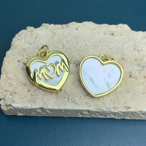 Copper Heart MOM Letter Pendant Mother's Day Charm For Women DIY Jewelry Making Fashion Necklace Making Craft Gift