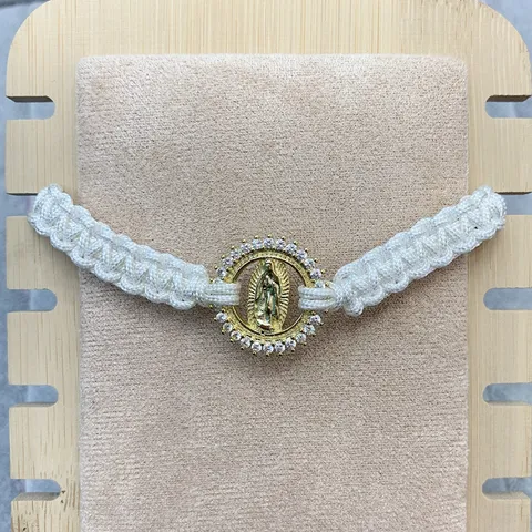 Bracciale In Cordino Intrecciato Bohemien Donne Regolabile Fatto A Mano Corda Bracciale Con Zircone Guadalupe Ciondolo Moda Gioielli