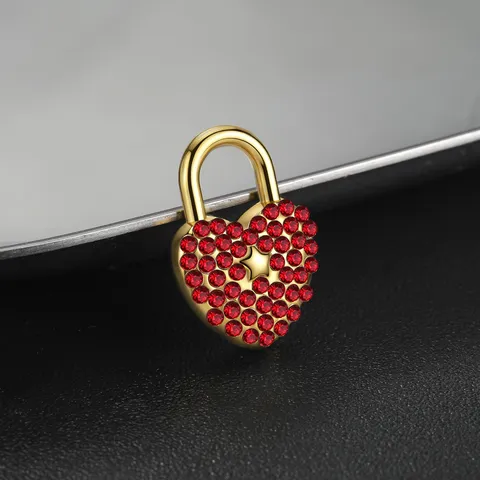 Colgante de Candado de Corazón de Acero Inoxidable 304 Accesorios de Joyería Hechos a Mano DIY Strass