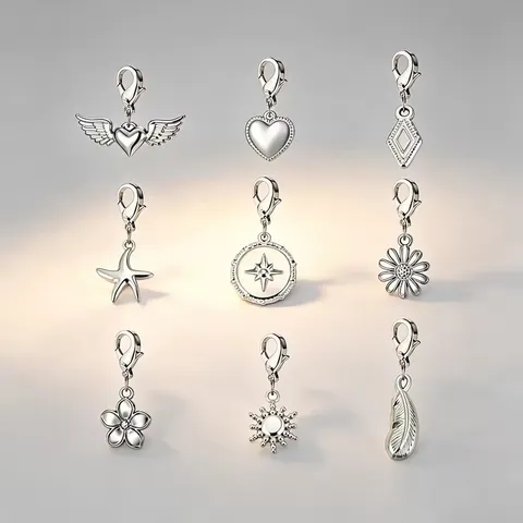 Edelstahl Karabinerverschluss Anhänger Seestern Herz Gänseblümchen Charms Für DIY Armband Halskette Herstellung Exquisite Schmuckzubehör Material Großhandel