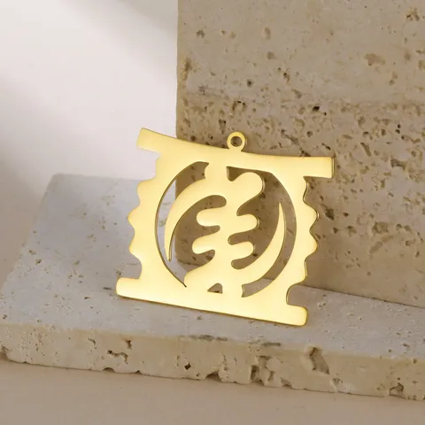 Edelstahl Gye Nyame Anhänger Afrikanisch Ethnisch Totem Hohl Charm DIY Schmuckzubehör Für Halskette Ohrringe
