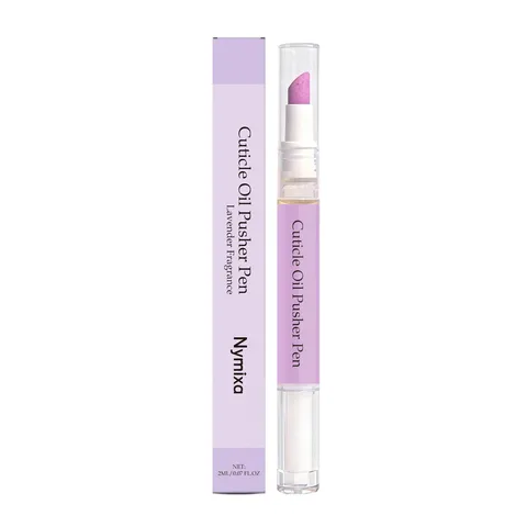 Portable Cuticle Oil Pusher Pen Lavender Fragrance Double Head Nail Care Treatment Pen For Daily Hand Beauty Care