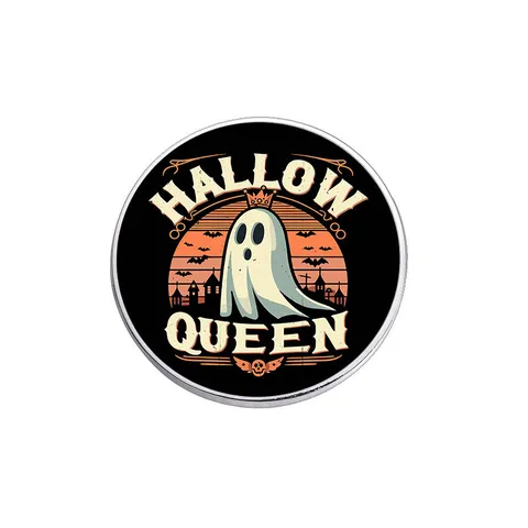 Halloween Ghost Cartoon Brooch Pins Vintage Round Zinc Alloy Badges Cute Spooky Ghost Pins For Clothes Bags Party Jewelry Gift For Men Women