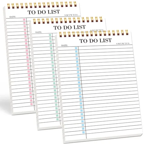 Portable English Schedule Planner Daily Weekly To Do List Spiral Bound Memo Notebook Minimalist Office School Stationery