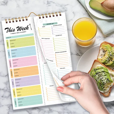 Spiral Weekly Meal Planner Notebook Daily Schedule Organizer Notepad Dietary Food Diary Journal For Office School