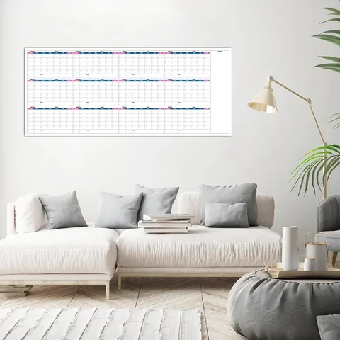 Large Undated Dry Erase Wall Calendar Giant Reusable Monthly Wall Planner Schedule Board With Marker Pens And Tube