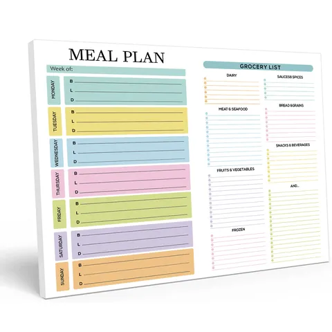 Weekly Meal Planner Notebook Magnetic Fridge Notepad Grocery List Refrigerator Memo Pad Daily Weekly Planner Pad