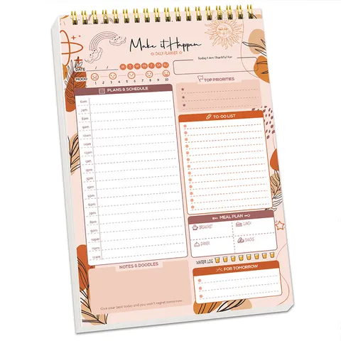 A5 English Daily Weekly Planner Notebook Retro Minimalist Schedule Notepad Time Management Agenda For Office School
