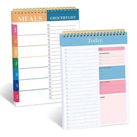 Minimalist Spiral Bound Daily Weekly Planner Notebook Time Management Schedule Notepad For Office And School