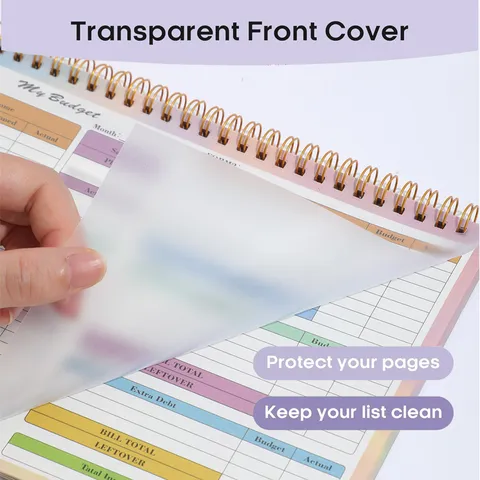 Financial Budget Planner Notebook Weekly Monthly Expense Tracker Spiral Journal PP Cover Office School Supplies
