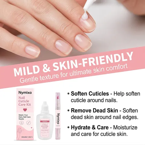 Nymixa Nail Cuticle Care Set Softener Cream With Nourishing Oil Pen Moisturizing Hand Nail Treatment